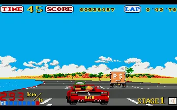 Out Run (U.S. Gold) screen shot game playing